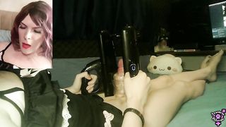 Quickshot Launch Machine Drains Gloppy Flow Out of Jessica Bloom's Good-Sized Trans Shaft