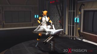 3DXPASSION - Transgirl romp cyborg tears up rock hard an alien in the underground and secret US military base