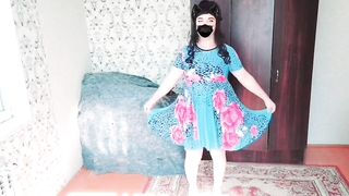 SIZZLING Solo Performer Crossdresser Sissy Model Cosplayer Transgender Princess Brief Sundress Homemade Kitty