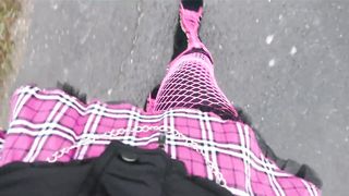 Rubberdoll Monique - Dressed In my doofy lady footwear outside