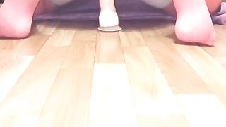 Trap80, Sissy Biotch in Crimson Tights Pleasuring Huge White Prick