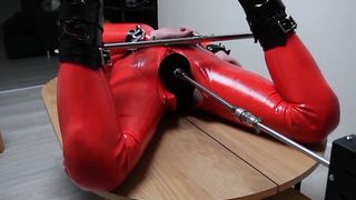 Selfbondage plowed by machine gone wrong