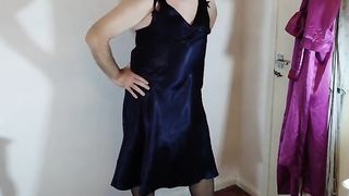 Uk tv superslut Nottstvslut blue satin stocking and underwear