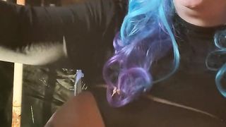 Crossdresser smoking two