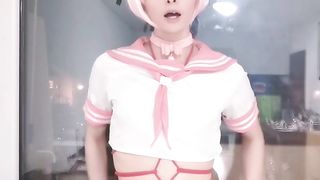 伪娘鹿岛cos阿福骑乘