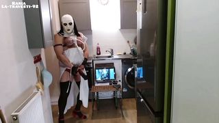 Rania pumps her milk cans and puts a giant ass fucking faux-cock deep in her caboose to opened up her ass fucking lips broad