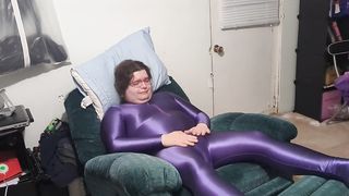 Glistening AMORESY Gimp Outfit Breathplay Nappy and Electro-Hitachi