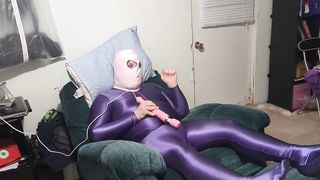 Glistening AMORESY Gimp Outfit Breathplay Nappy and Electro-Hitachi