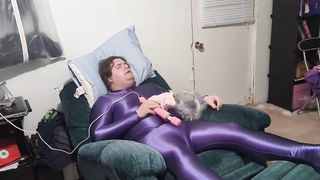 Glistening AMORESY Gimp Outfit Breathplay Nappy and Electro-Hitachi