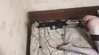 Cd Sasha Earth gets boinked big black cock faux-cock by bang-out machine