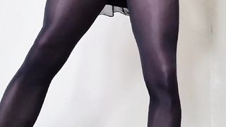 Marvelous Tgirl Large Jism Shot in Mind-Blowing miniskirt and glossy nylons