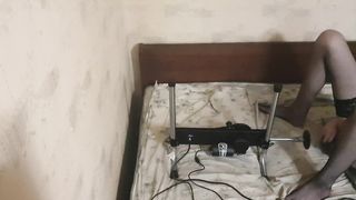Sissy anal invasion humping machine fap off