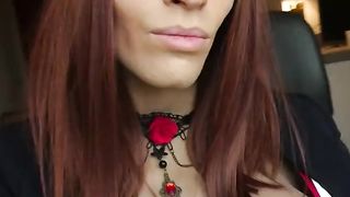 Torrid crossdresser takes a rainy morning walk in December