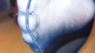 Soles and blue tights