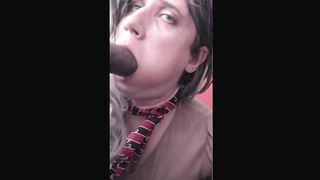 Jaw-Dropping Sissy TRANSSEXUAL face-romped by Yam-Sized black pink cigar