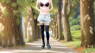 STUDENT TRANSGENDER PRINCESS SUPER-CUTE TRANSGIRL POPSHOTS IN THE PARK SPHERE WHEN PEOPLE AREN'T CROWDED BUT SOME STUDS CAUGHT ME THERE