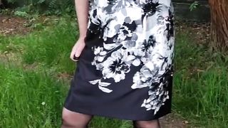 Stellar tv crossdresser getting off pantyhose used condoms