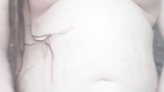 My enormous enormous assets in a warm bathroom