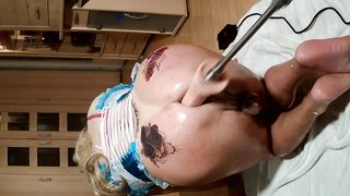 Crossdresser Selenas shagging Machines Marathon in blue Harness Pinch five