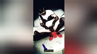 Her beef whistle shoots a load during a live, because of the translucent condom sausage