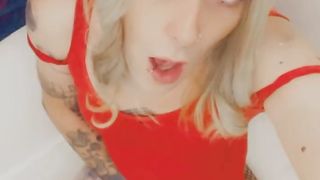 Lovely Honey in Crimson Minidress loves to have fun