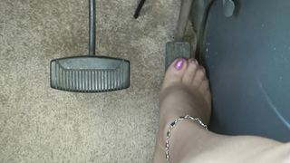Love driving in my high heeled mules