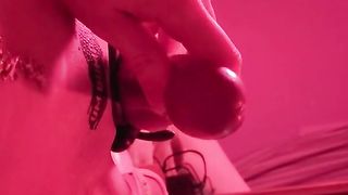 Japanese sissy femboy dances and blows a load with a close up money-shot