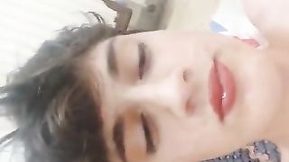 SerenaLuv swallows her urinate before self facial cumshot