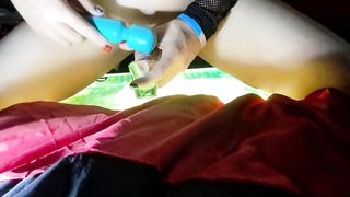 Trans Female Deep-Throats and Plows LARGE Fucktoy Before Guzzling Own Jizm