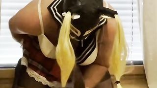 Sissy sub blowing Giant black prick