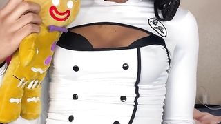 Steaming Ebony TRANSSEXUAL Chef Eros Orisha Obeys Her Meat