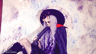 Gothic Witch takes 3 Meaty Fake Penises