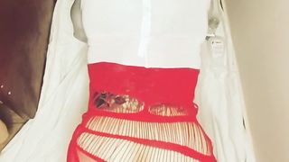 Sissy instructing Mitt in Rump Going Knuckle Deep Crossdresser Self Penetrate Thick Fake Penis in Butt