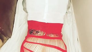 Sissy instructing Mitt in Rump Going Knuckle Deep Crossdresser Self Penetrate Thick Fake Penis in Butt