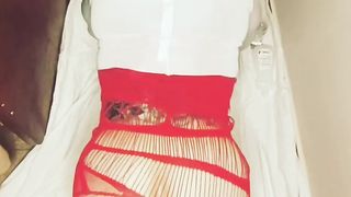 Sissy instructing Mitt in Rump Going Knuckle Deep Crossdresser Self Penetrate Thick Fake Penis in Butt