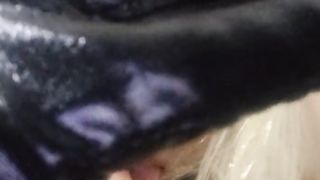 Amy crossdresser first-timer jizz in black underwear