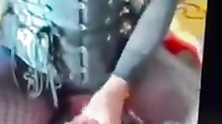 Crimson High-Heeled Slippers w Dee Angels