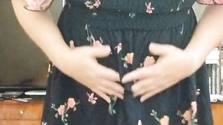 sissy wanking in color sundress