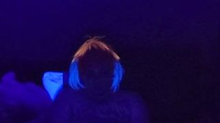 noisy shrieking whining ejaculation on a glowing alien fuck-stick under blacklight