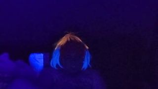noisy shrieking whining ejaculation on a glowing alien fuck-stick under blacklight