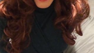 Huge-Chested red-haired sissy assistant