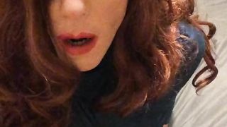 Huge-Chested red-haired sissy assistant