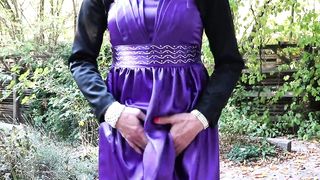 Jism On Purple Satin Gown