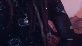 Trans punk chick milks off and gobbles jism