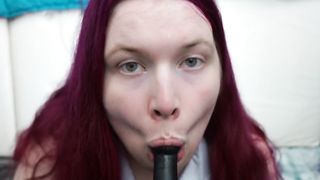 Thick She-Male Culo Pinky Pokes Herself Rock-Hard with Faux-Cock Doggie-Style POINT OF VIEW