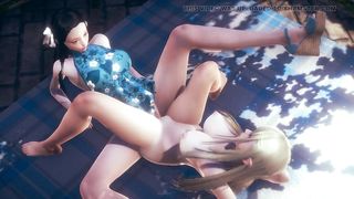 Manga Porn Uncensored - Hermaphroditism intercourse with 2 chinese femmes