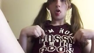 Whorey doll Claire taunts and jerks on camera!