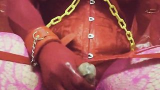 Elisya milks rock-hard frees pleasure gel and wedges a fuck stick into her bum