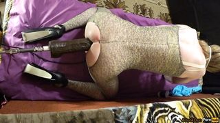 Machine drills doggie and 2 spunk