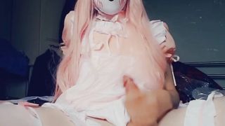 Sissy Maid Femboy Costume Play UK Young Tgirl tugging till spunk